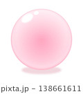 ぷるんとした円形素材 ピンク ジェル風 光沢グラデーション 138661611