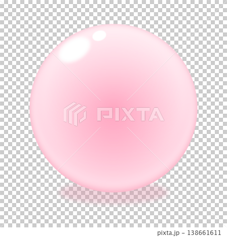 Plump, round material, pink, gel-like, glossy gradient. 138661611