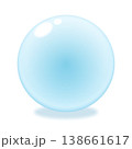 ぷるんとした円形素材 水色 ジェル風 光沢グラデーション 138661617