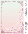 背景素材＜花フレーム・桜・飾り枠・飾り罫・縦位置＞ 138661630
