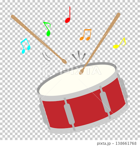 Illustration of a snare drum playing a rhythm Illustration of a snare drum playing a rhythm 138661768