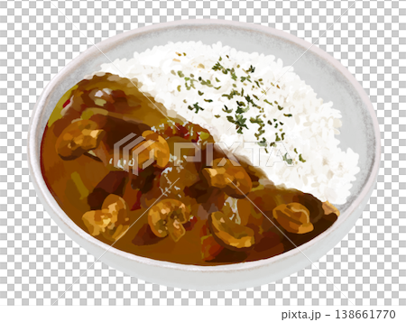 欧風カレー(マッシュルーム入り)パセリ付き 欧風カレー(マッシュルーム入り)パセリ付き 138661770