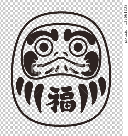 Daruma doll line drawing illustration Daruma doll line drawing illustration 138661838