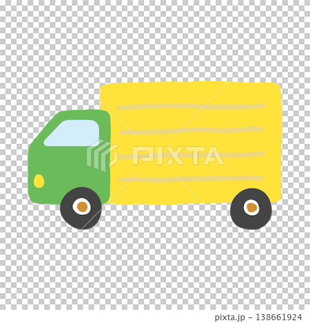 一個簡單的手繪貨車圖標，代表物流和運輸。 138661924