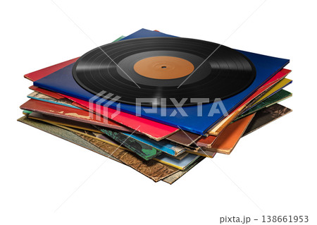 積み重ねられたアナログレコード 138661953