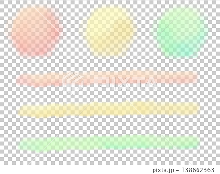 Pastel watercolor shape material: Circles and lines (3-color set) Pastel watercolor shape material: Circles and lines (3-color set) 138662363