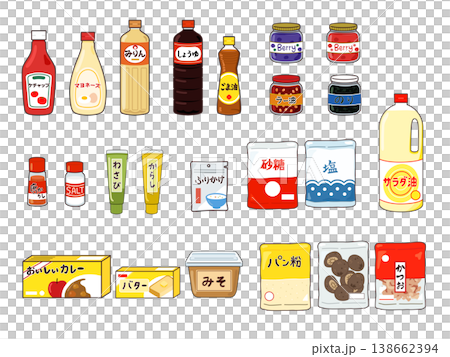 各種調味料的插圖 138662394
