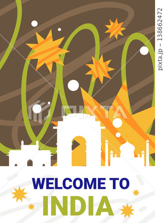 India travel landmarks tourism concept abstract cityscape silhouettes bright fireworks festive background website banner India travel landmarks tourism concept abstract cityscape silhouettes bright fireworks festive background website banner 138662472