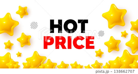 Hot price winner banner with 3d stars. Golden stars banner. Hot Price tag. Special offer Sale sign. Advertising Discounts symbol. Review rate background. Vector Hot price winner banner with 3d stars. Golden stars banner. Hot Price tag. Special offer Sale sign. Advertising Discounts symbol. Review rate background. Vector 138662707