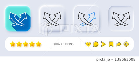Intersection arrows line icon. Neumorphic, Flat shadow, 3d buttons. Exchange and turn, cross sign. Line intersection arrows icon. Social media icons. Vector Intersection arrows line icon. Neumorphic, Flat shadow, 3d buttons. Exchange and turn, cross sign. Line intersection arrows icon. Social media icons. Vector 138663009