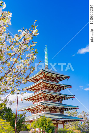 （静岡県）香貫山・香陵台、満開の桜に覆われた慰霊平和塔 138663234
