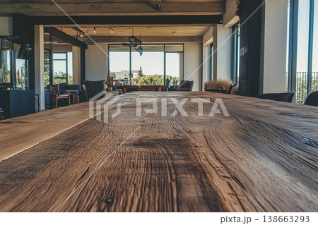 Spacious Scandinavian Style Wooden Countertop in Modern Open Concept Living Area 138663293