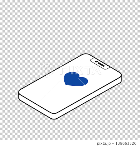 スマホとお気に入りのハートのアイソメトリックイラスト スマホとお気に入りのハートのアイソメトリックイラスト 138663520