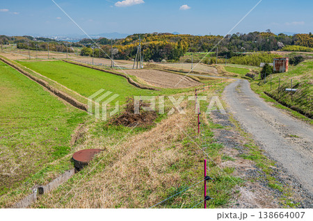 滋賀県大津市仰木の棚田風景 138664007