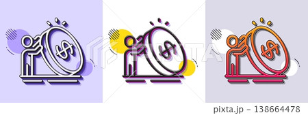 Inflation line icon. Halftone dotted pattern. Gradient icon with grain shadow. Money profit sign. Person with coin symbol. Line inflation icon. Various designs. Vector Inflation line icon. Halftone dotted pattern. Gradient icon with grain shadow. Money profit sign. Person with coin symbol. Line inflation icon. Various designs. Vector 138664478