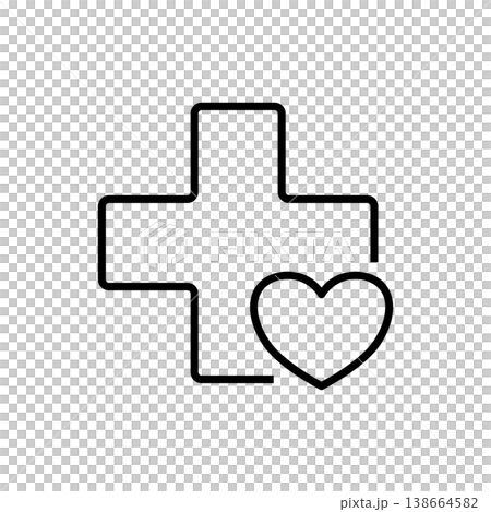 Heart Care Medical Cross Icon 138664582