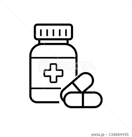 Online Pharmacy Medicine Bottle Icon 138664593