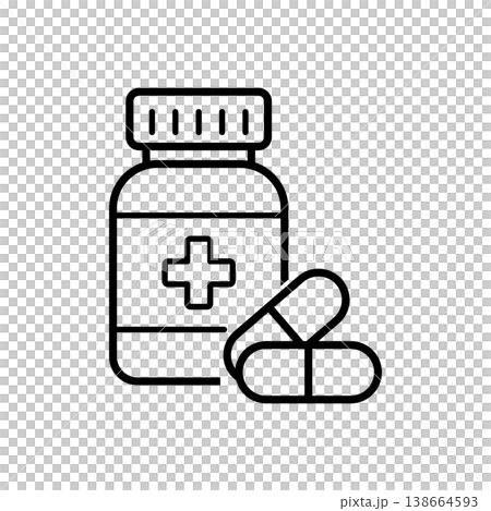 Online Pharmacy Medicine Bottle Icon 138664593