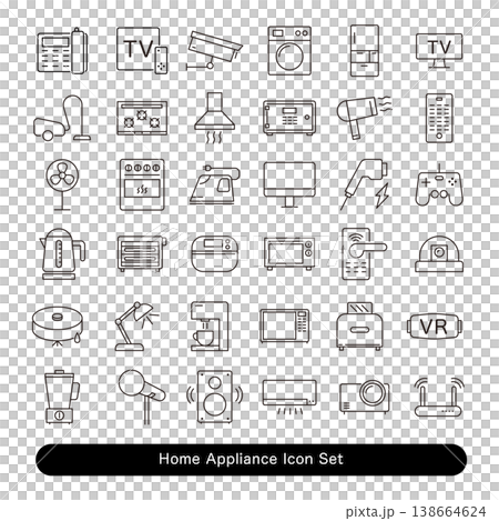 Home appliance and electronics icon set Home appliance and electronics icon set 138664624