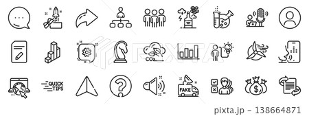 Alcohol addiction, Marketing strategy and Group line icons pack. Share, Message, Paper plane icons. Education, Marketing, 3d chart web icon. Vector 138664871