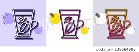 Mint Tea line icon. Halftone dotted pattern. Gradient icon with grain shadow. Fresh herbal beverage sign. Mentha leaves symbol. Line mint leaves icon. Various designs. Vector Mint Tea line icon. Halftone dotted pattern. Gradient icon with grain shadow. Fresh herbal beverage sign. Mentha leaves symbol. Line mint leaves icon. Various designs. Vector 138664905