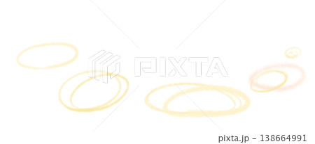 水彩で描いたにじむ黄色の葉のような水玉のテクスチャイラスト	 138664991