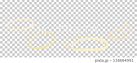 水彩で描いたにじむ黄色の葉のような水玉のテクスチャイラスト	 138664991