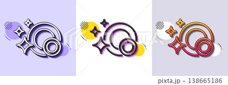 Cleaning dishes line icon. Halftone dotted pattern. Gradient icon with grain shadow. Dishwasher sign. Clean tableware sign. Line clean dishes icon. Various designs. Vector Cleaning dishes line icon. Halftone dotted pattern. Gradient icon with grain shadow. Dishwasher sign. Clean tableware sign. Line clean dishes icon. Various designs. Vector 138665186