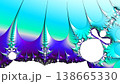 Stunning abstract fractal art featuring a mesmerizing gradient of blue, turquoise, and purple hues. Intricate digital pattern perfect for backgrounds, technology, or creative projects. 138665330