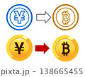 ビットコインと円のコインのシンプルなアイコン 138665455