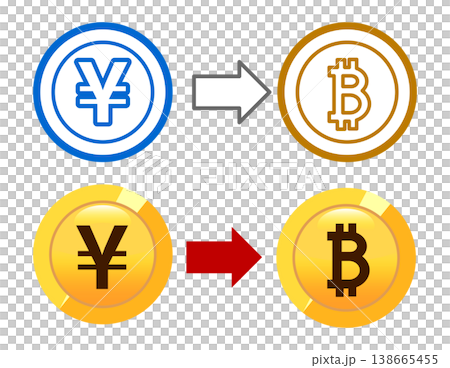 比特幣和日元硬幣的簡單圖標 138665455