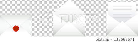 White 3D email template set with red wax seal White 3D email template set with red wax seal 138665671