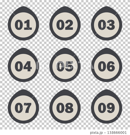 Illustration materials: points, notebooks, flyers, numbers, sticky notes, attention, caution, important 138666001