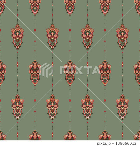 Vertical Olive Bohemian Medallion Stripe Vertical Olive Bohemian Medallion Stripe 138666012