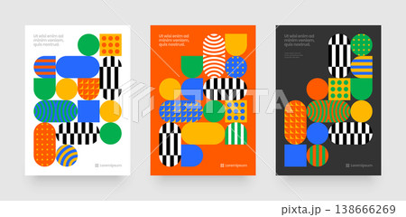 Simple layout with abstract geometric shapes. 138666269