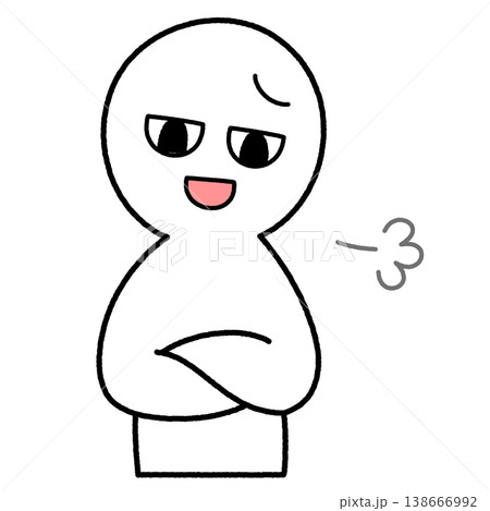 見下した表情をしている白い人物のイラスト 見下した表情をしている白い人物のイラスト 138666992