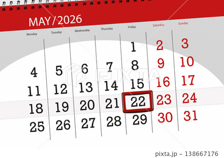 Calendar 2026, deadline, day, month, page, organizer, date, May, friday, number 22 138667176