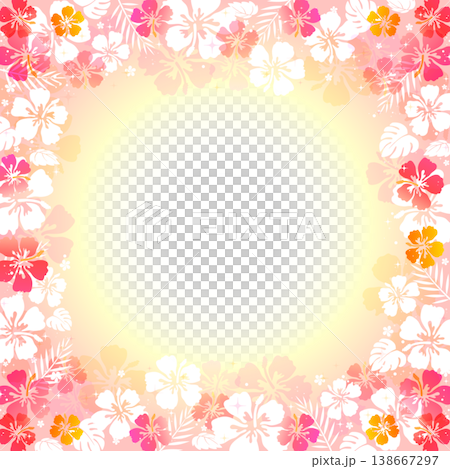 Cute hibiscus frame 4_square Cute hibiscus frame 4_square 138667297