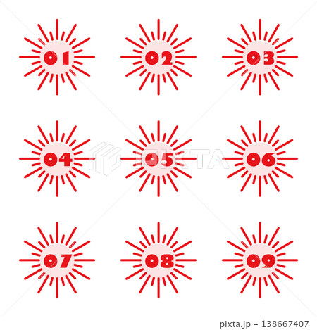 イラスト素材:各種フレーム、見出し、吹き出し、数字、番号、重要、ポイント イラスト素材:各種フレーム、見出し、吹き出し、数字、番号、重要、ポイント 138667407