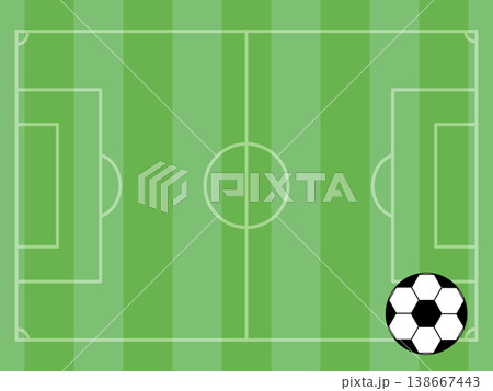 サッカーボールとサッカーコートの背景の素材 サッカーボールとサッカーコートの背景の素材 138667443