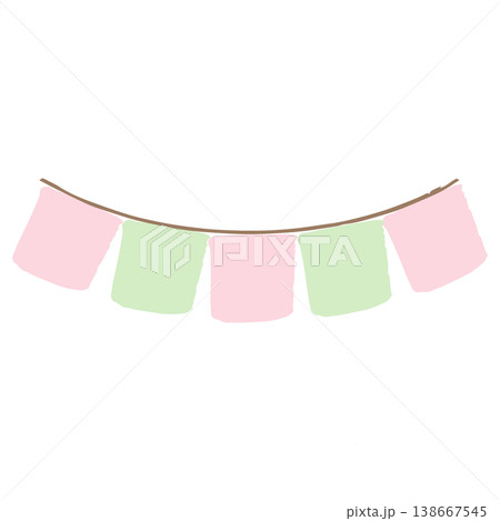 ふわふわパステルバースデー｜四角のガーランド　幼稚園・保育園向け 138667545