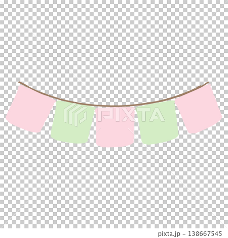 ふわふわパステルバースデー｜四角のガーランド　幼稚園・保育園向け 138667545