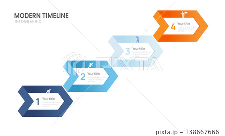 4 Step Business Infographic Template for Process Presentation and Strategy Planning Vector Illustration. 138667666