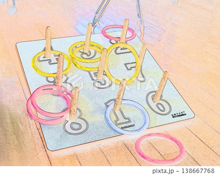 輪投げゲームのイラストCG画像12 138667768