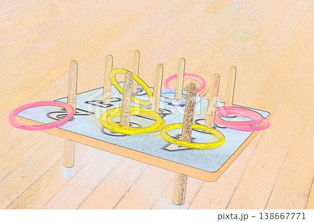 輪投げゲームのイラストCG画像15 138667771