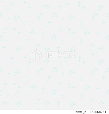 Tiny blue dandelion seeds seamless pattern on white Tiny blue dandelion seeds seamless pattern on white 138668251