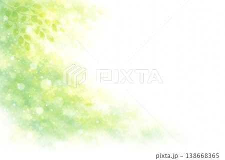新緑と風の流れを描いた爽やかな背景イラスト　AI 138668365