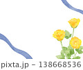 父の日の黄色いバラのフレーム　水彩風 138668536