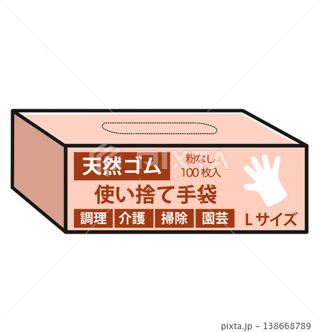 使い捨て手袋パッケージ(天然ゴム・Lサイズ) 使い捨て手袋パッケージ(天然ゴム・Lサイズ) 138668789