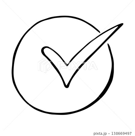 Check Mark Tick Icon Approved Symbol Hand Drawn Doodle Outline Check Mark Tick Icon Approved Symbol Hand Drawn Doodle Outline 138669497